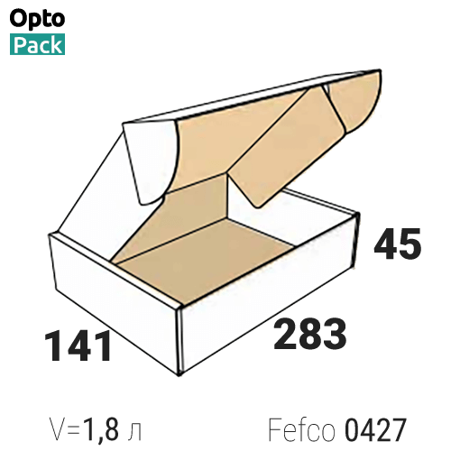 Самосборная коробка 283х141х45 мм