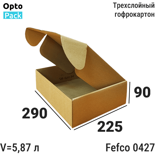 Самосборная коробка 290х225х90 Е мм