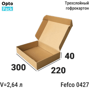 Самосборная коробка 300х220х40 мм